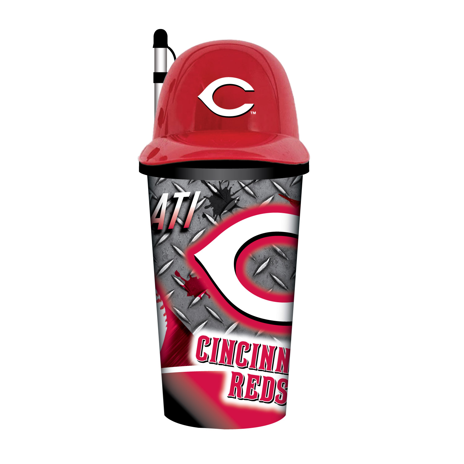 Cincinnati Reds Helmet Cup with Straw 32oz
