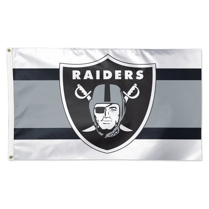 Las Vegas Raiders Deluxe Away Stripes Flag 3x5'