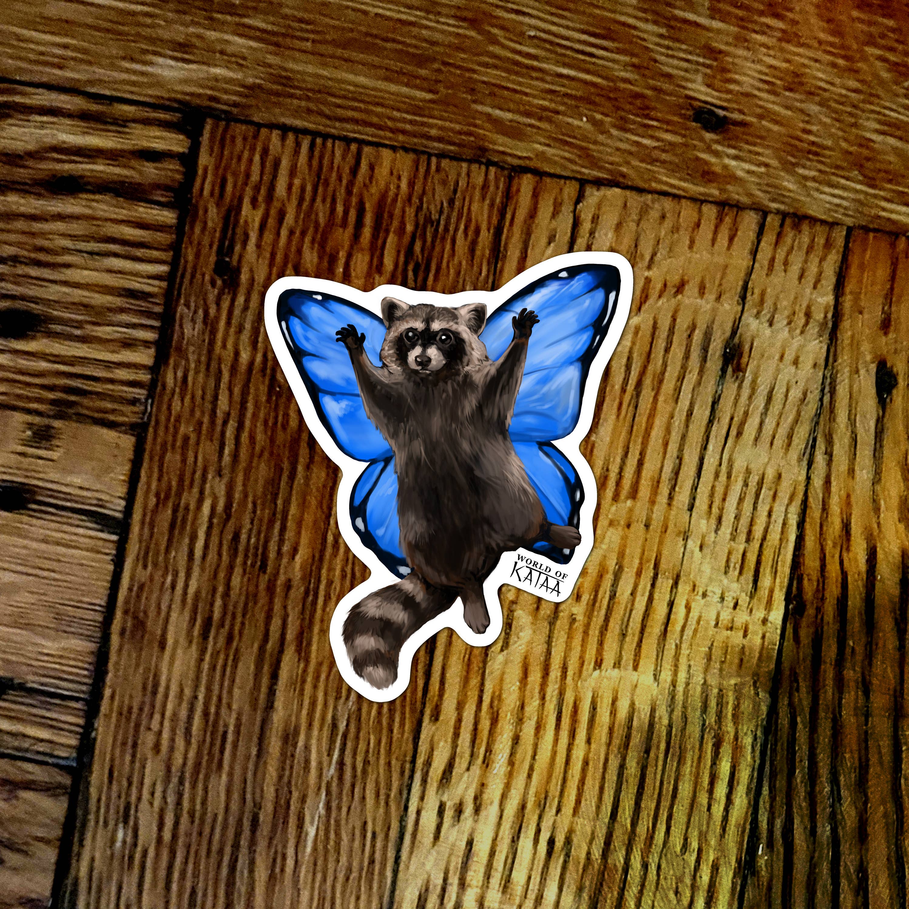 Santi of all Trades - Animal Fairy Vinyl Sticker | World of Kataa: Raccoon