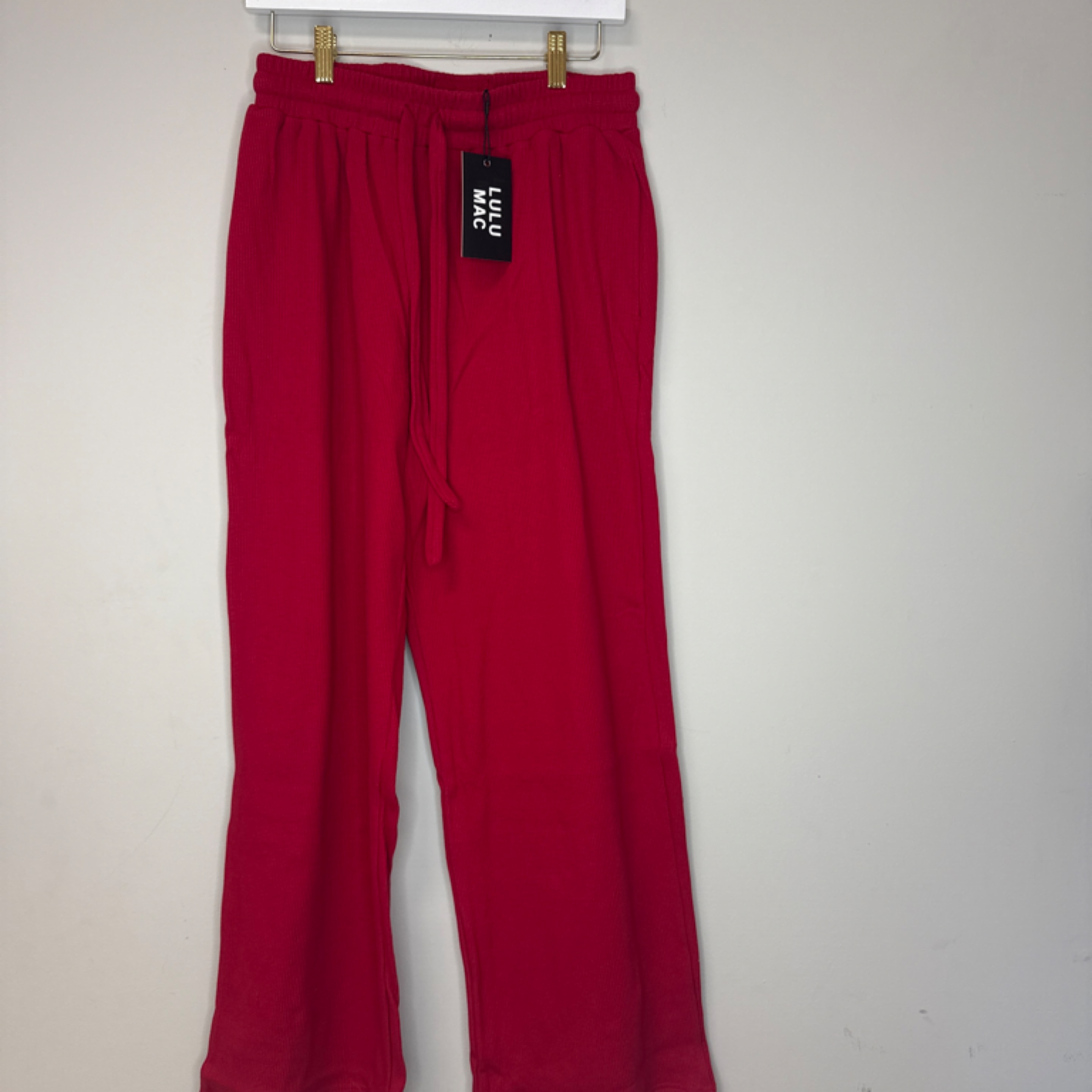 LuluMac waffle pant red — Bama Tan boutique, Tuscaloosa AL