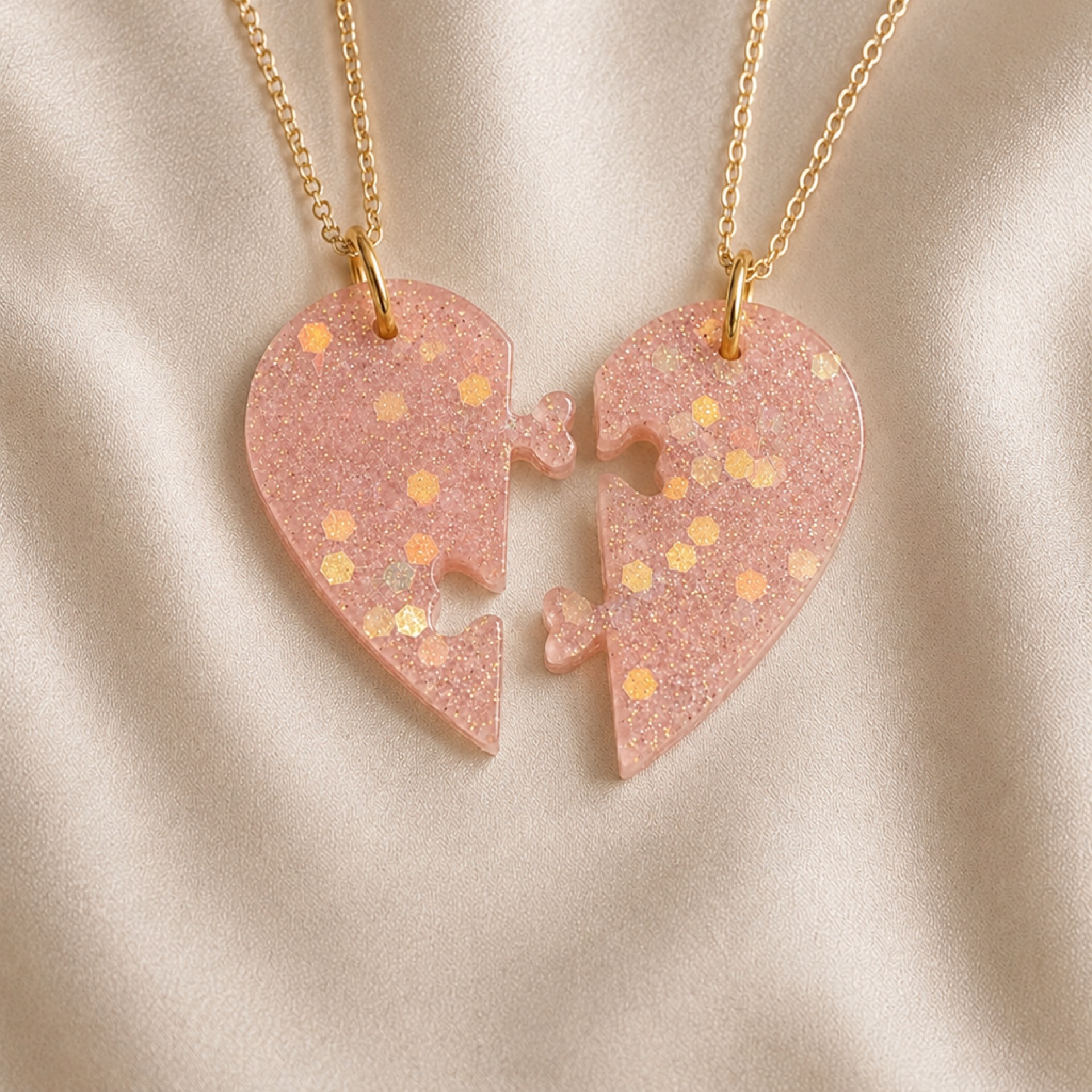 Pink  sparkle BFF necklaces  product image