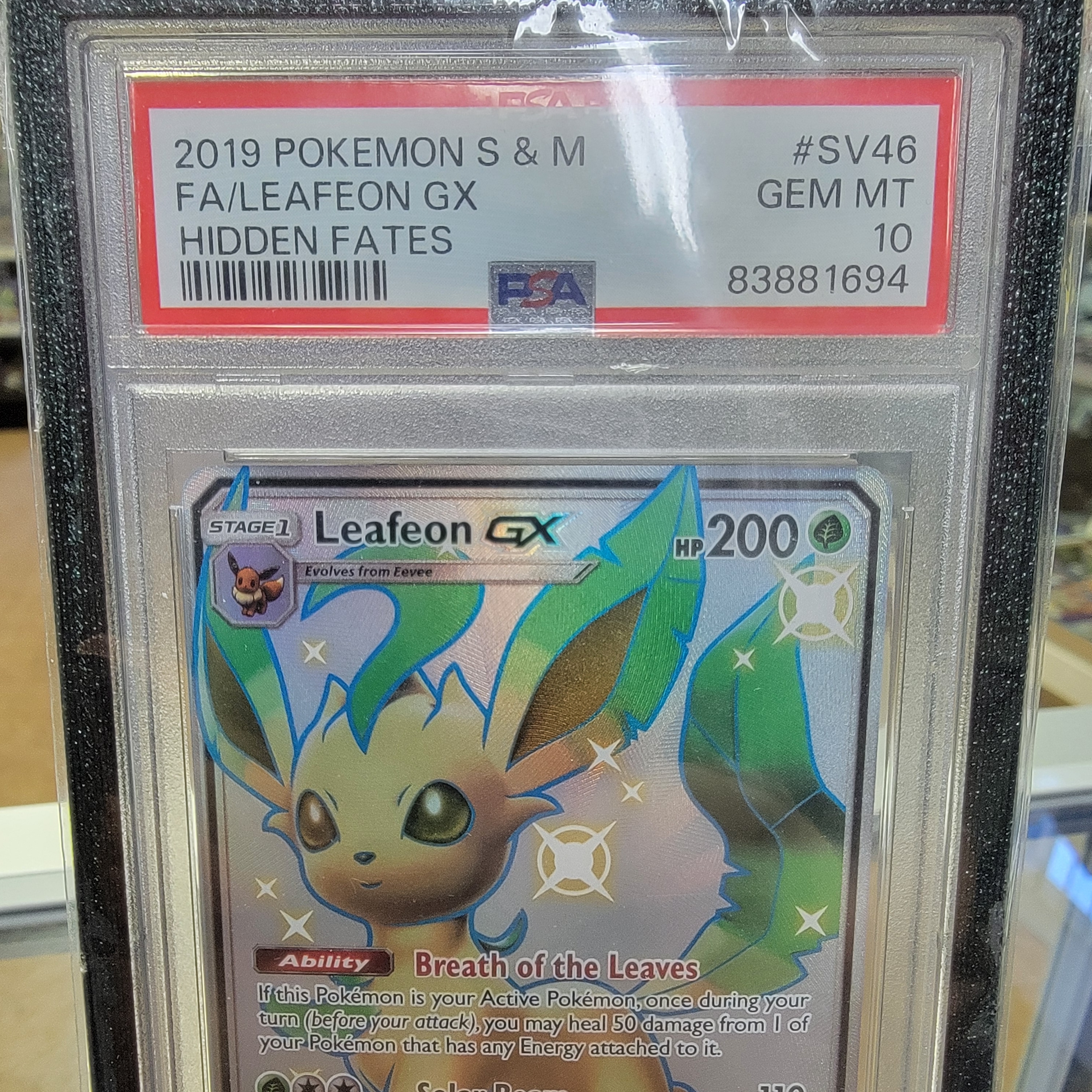 Psa 10 Leafeon GX FA Shiny Graded Card