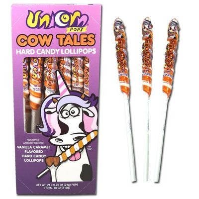 Adams & Brooks Unicorn Cow Tales Lollipops 24 ct