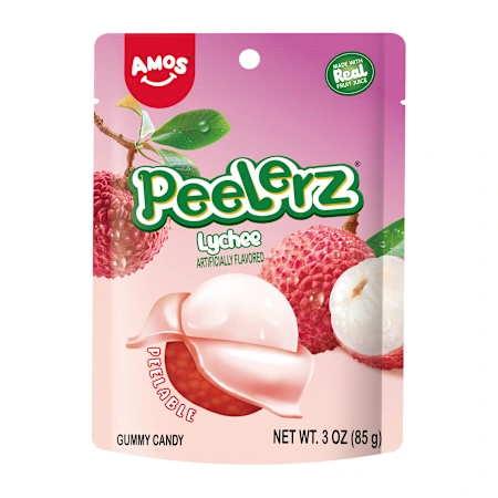 Peelerz Gummy Lychee Peelable Soft Candy 12 Count 3 Ounce Bags