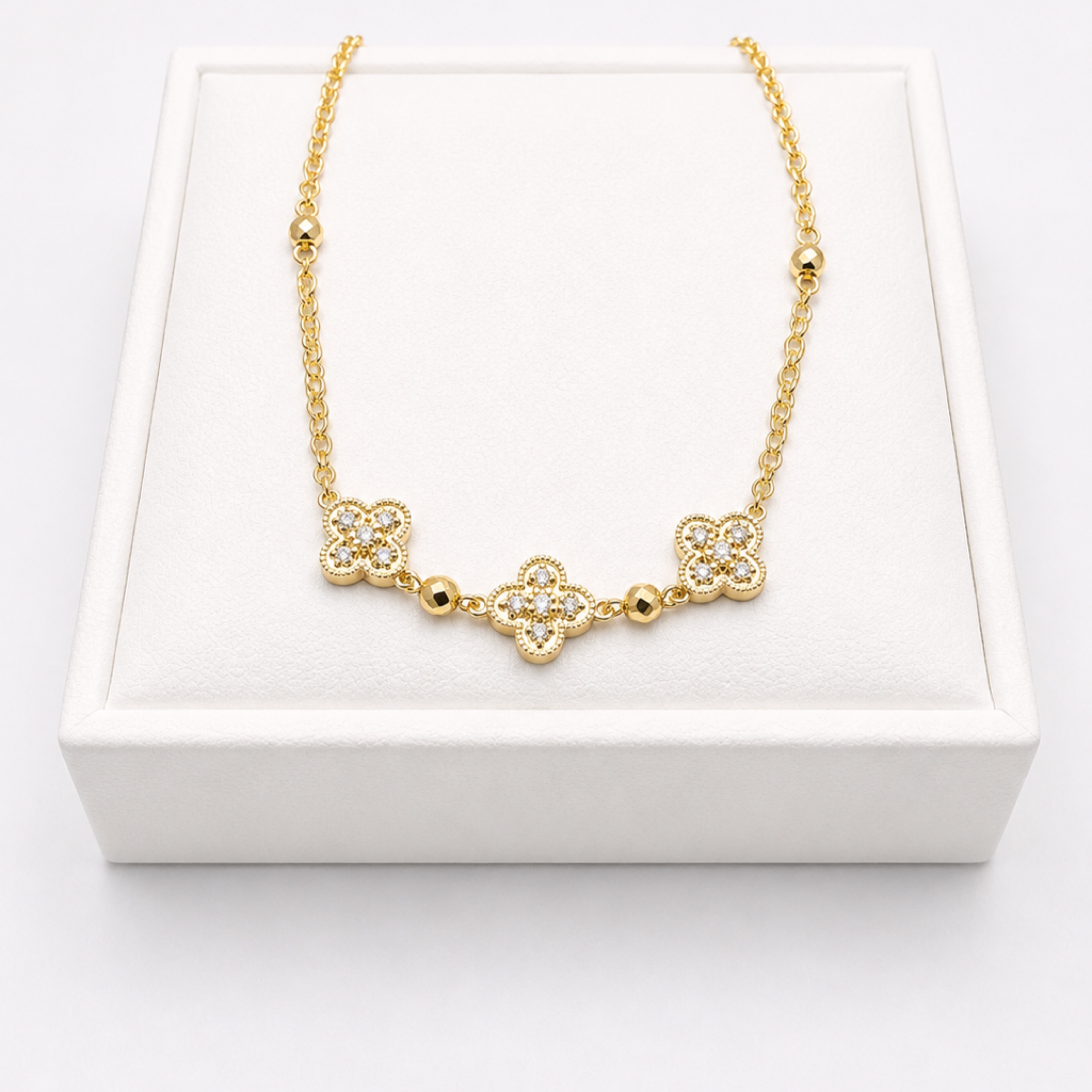 Gold Clover Anklet 
