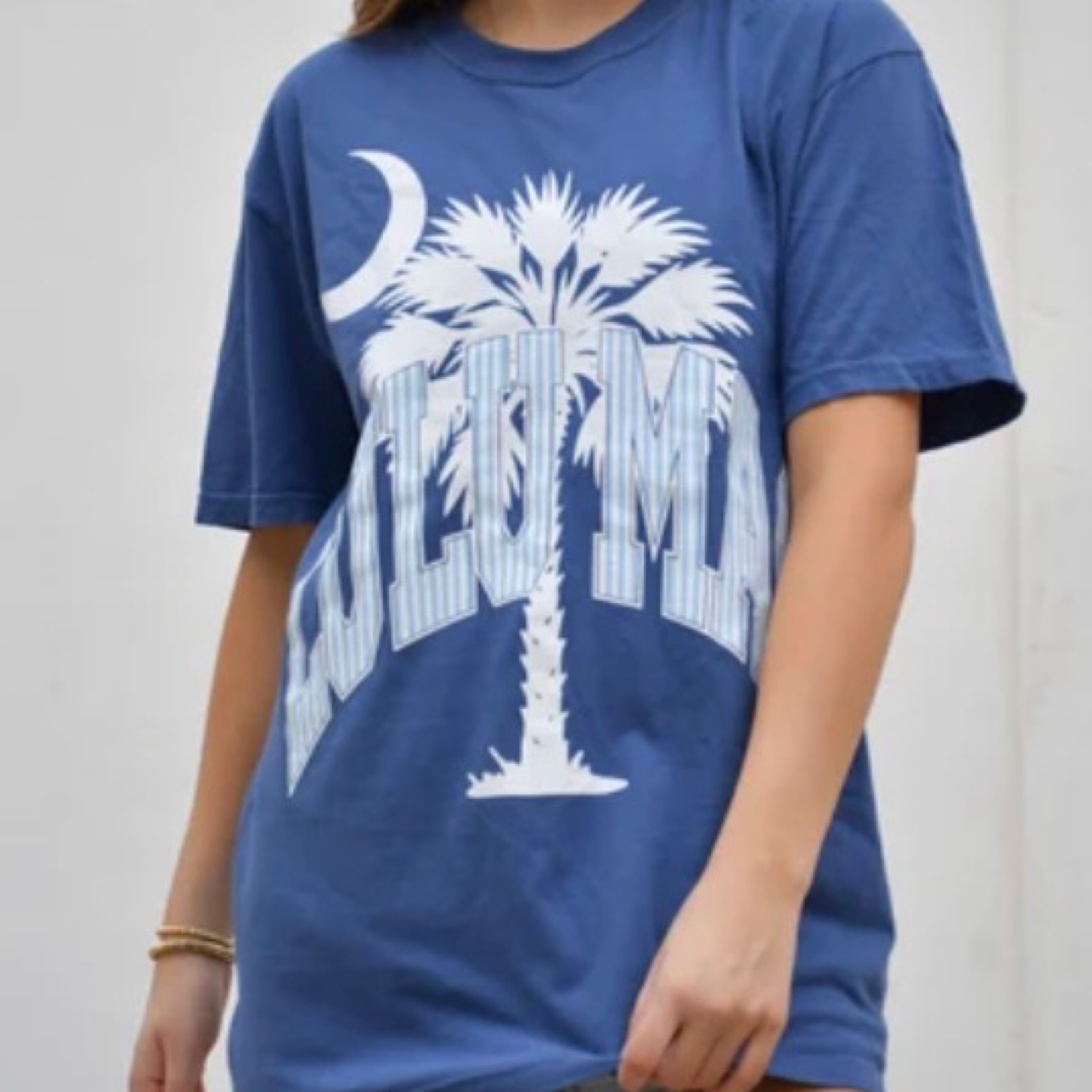 LuluMac t shirt China blue palmetto moon — Bama Tan boutique, Tuscaloosa AL