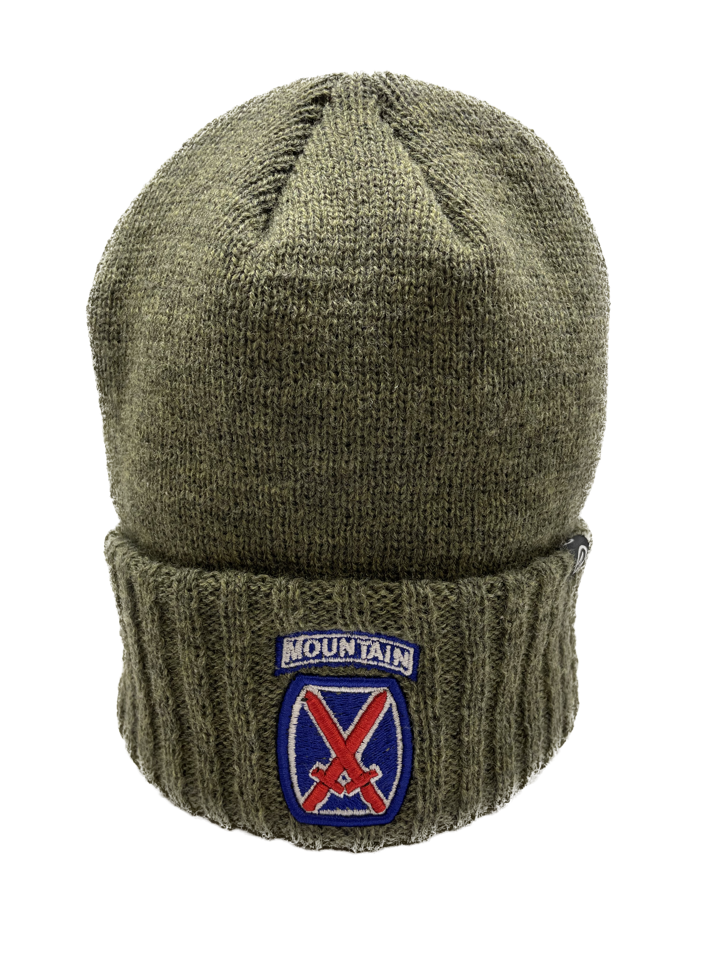 10th Mountain Division Army Green Knit Cuff Beanie