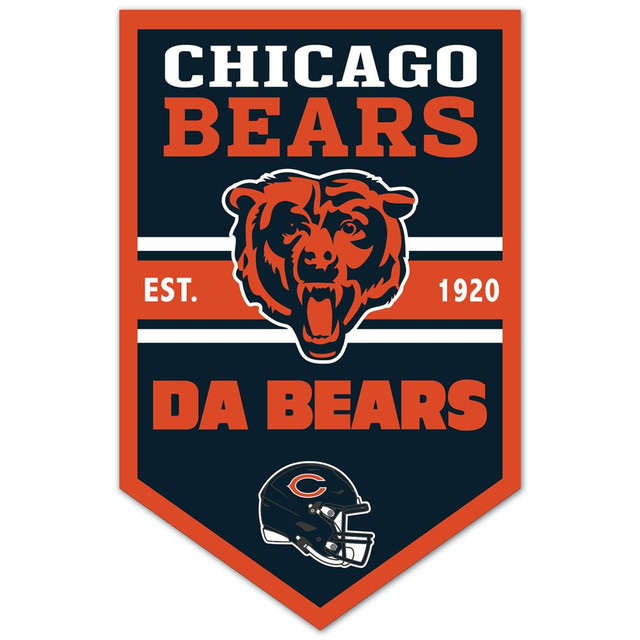 Chicago Bears Chevron Wood Banner Sign 11x17"