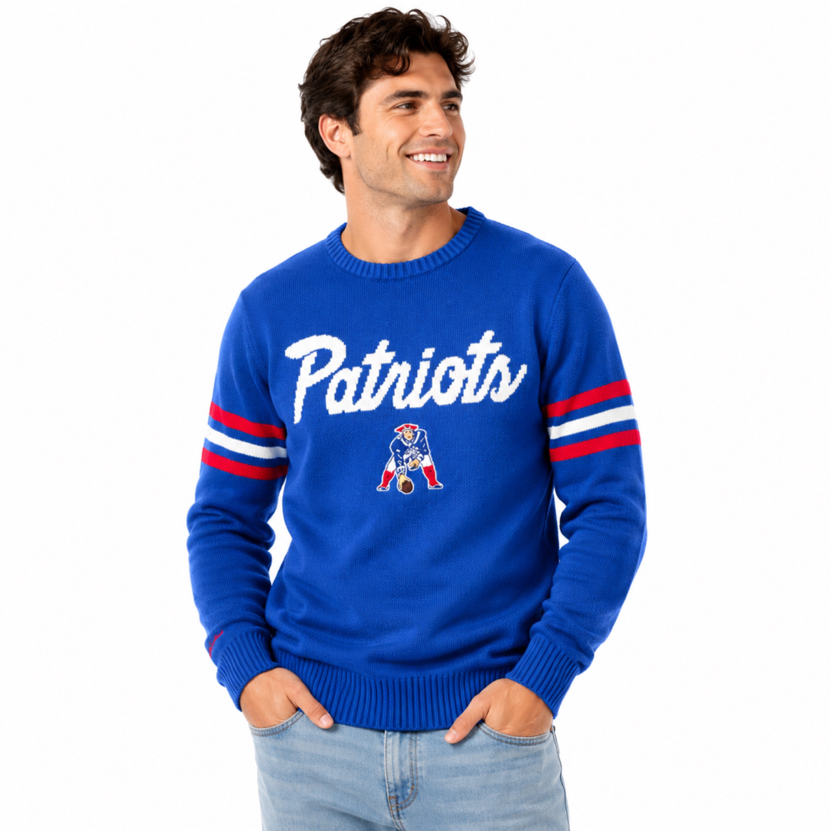 New England Patriots Retro Head Coach Mitchell and Ness Sweater