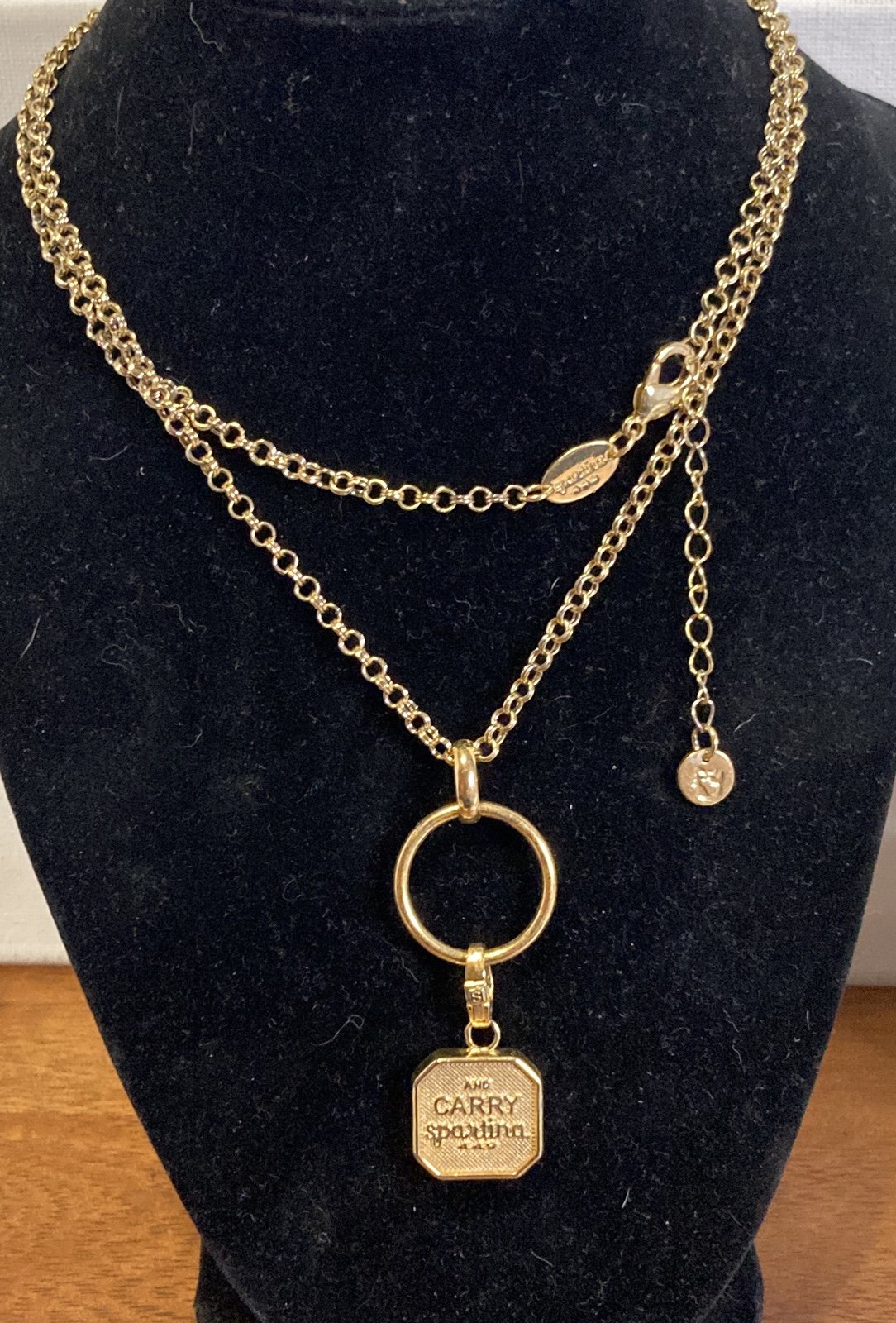 SPARTINA Goldtone Keep Calm and Carry Spartina 449 Necklace