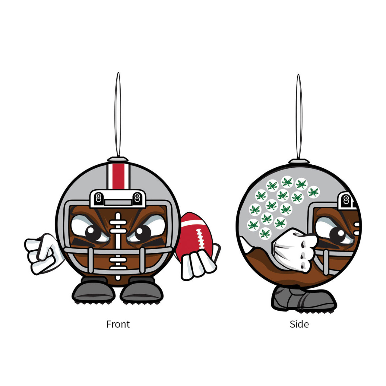 Ohio State Buckeyes Ball Head Ornament