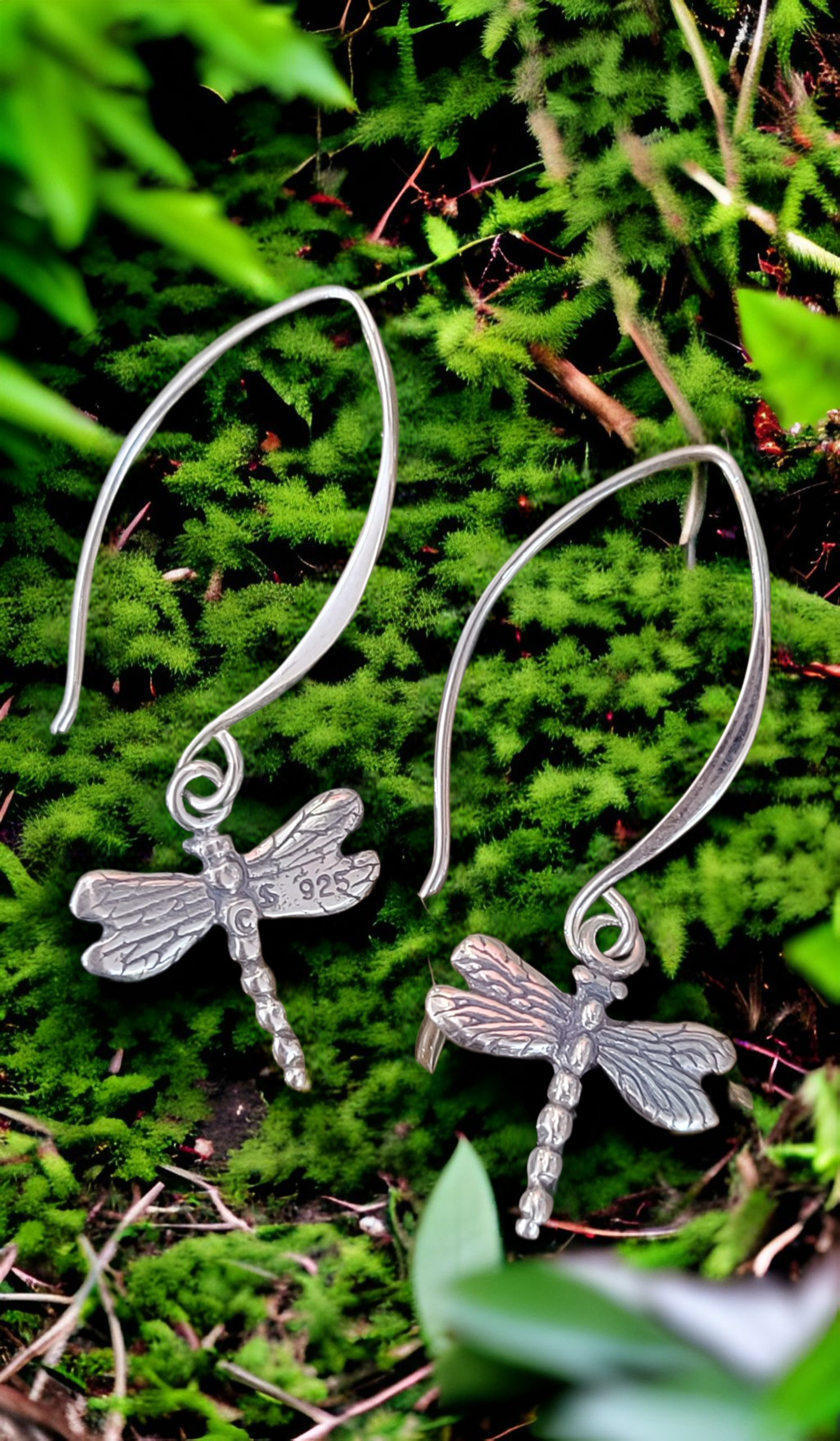 Dragonfly Charm Earrings by Moss Creek Art
