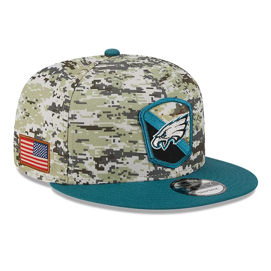 Philadelphia Eagles 2023 New Era Salute to Service Snapback Hat