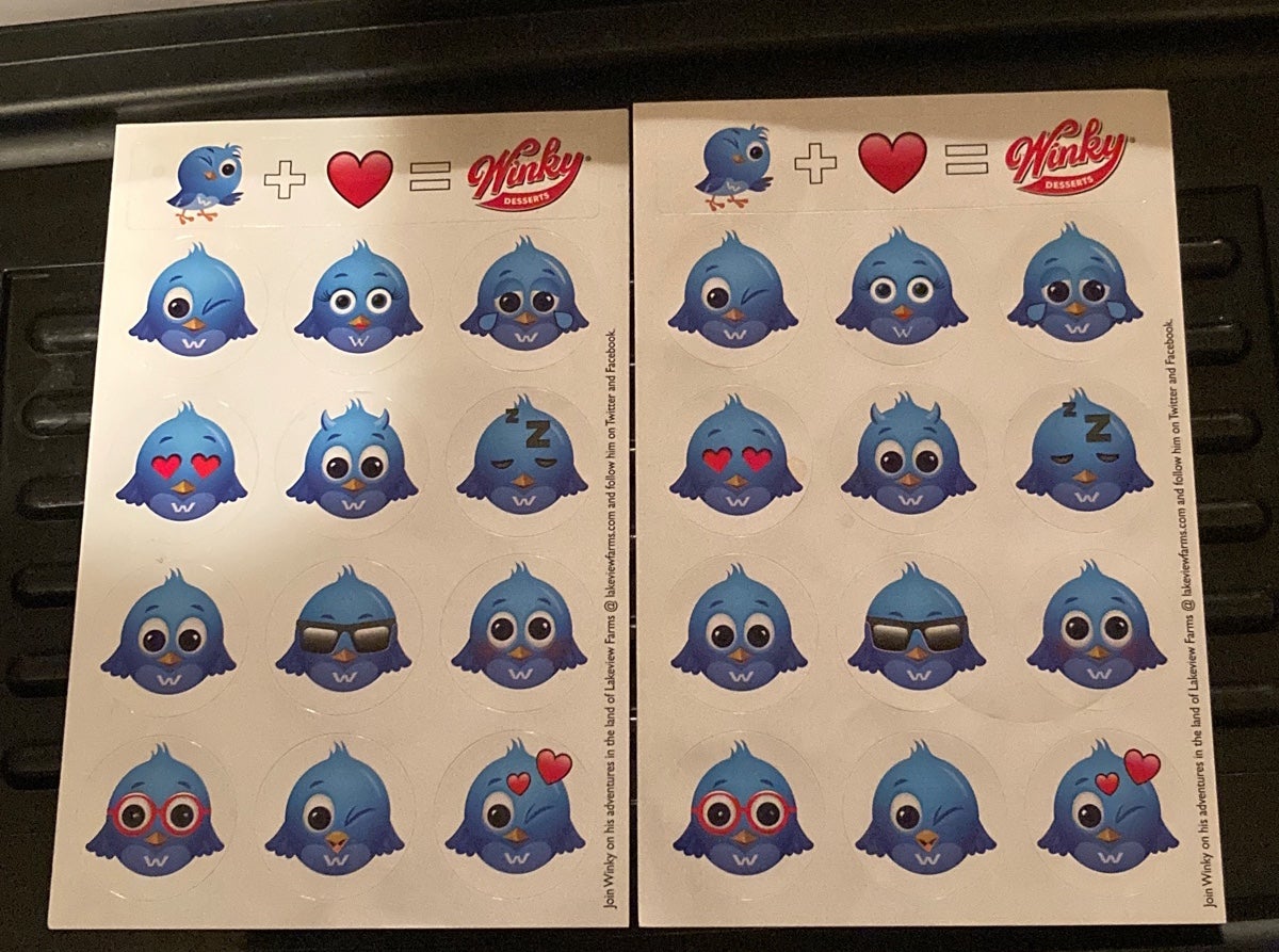 2 Sticker sheets of Winky Deserts