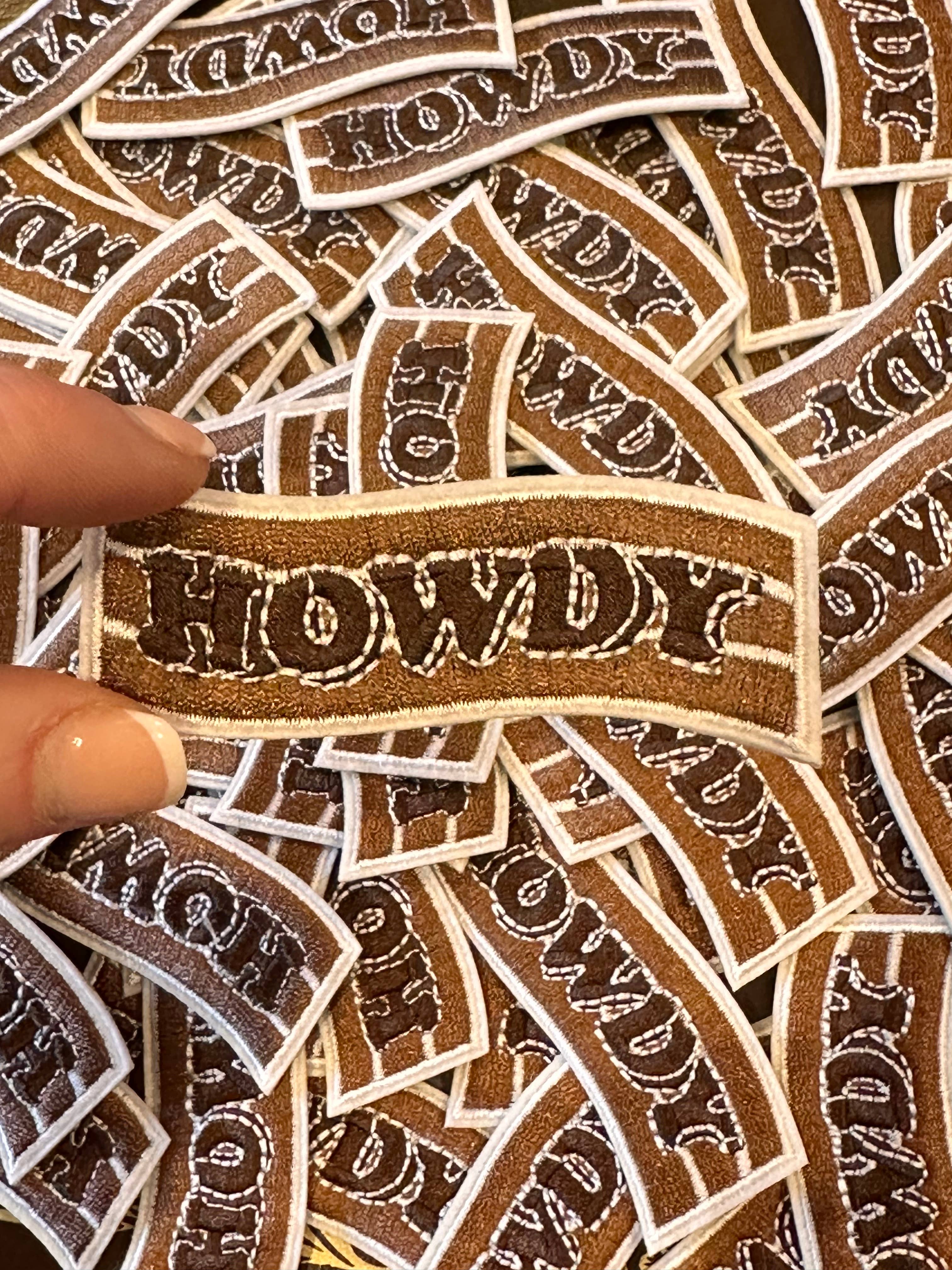 HOWDY brown/brown, howdy patch, cowboy patch, western patch