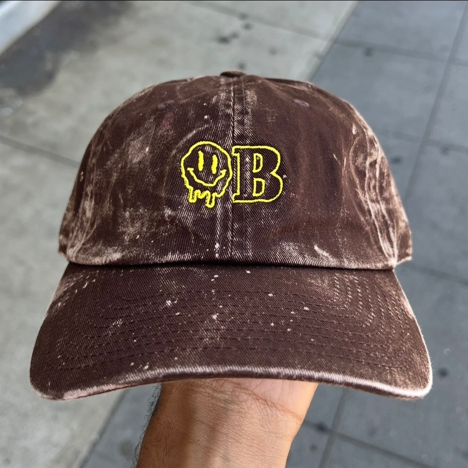 OB Drip Baseball Cap Brown Smokey Bleach