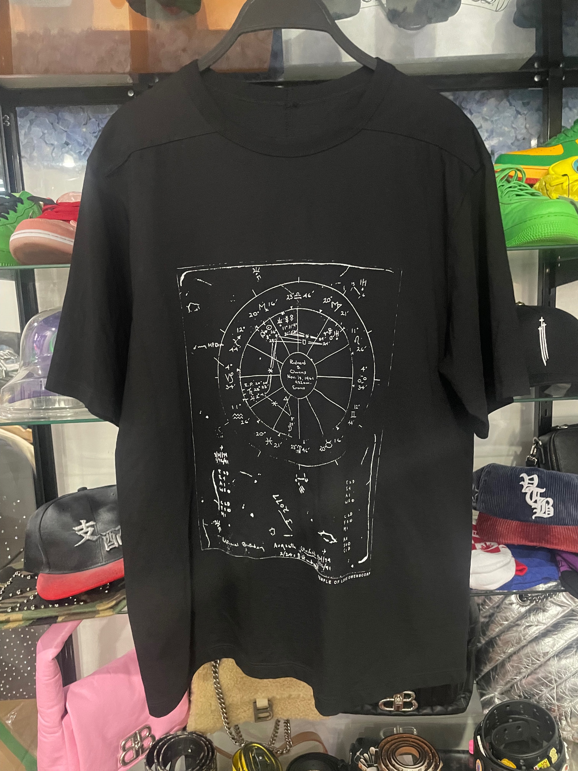 rick owens black t-shirt size S (used)