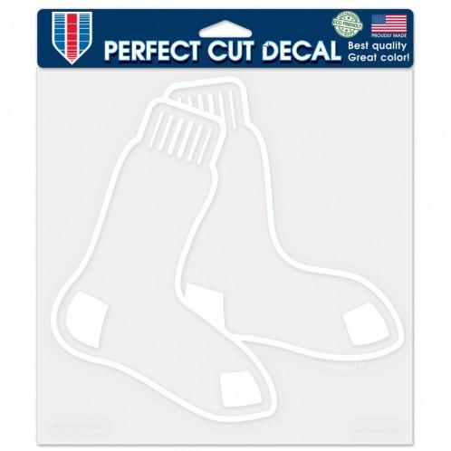 Boston Red Sox White Perfect Cut Decal 8x8"