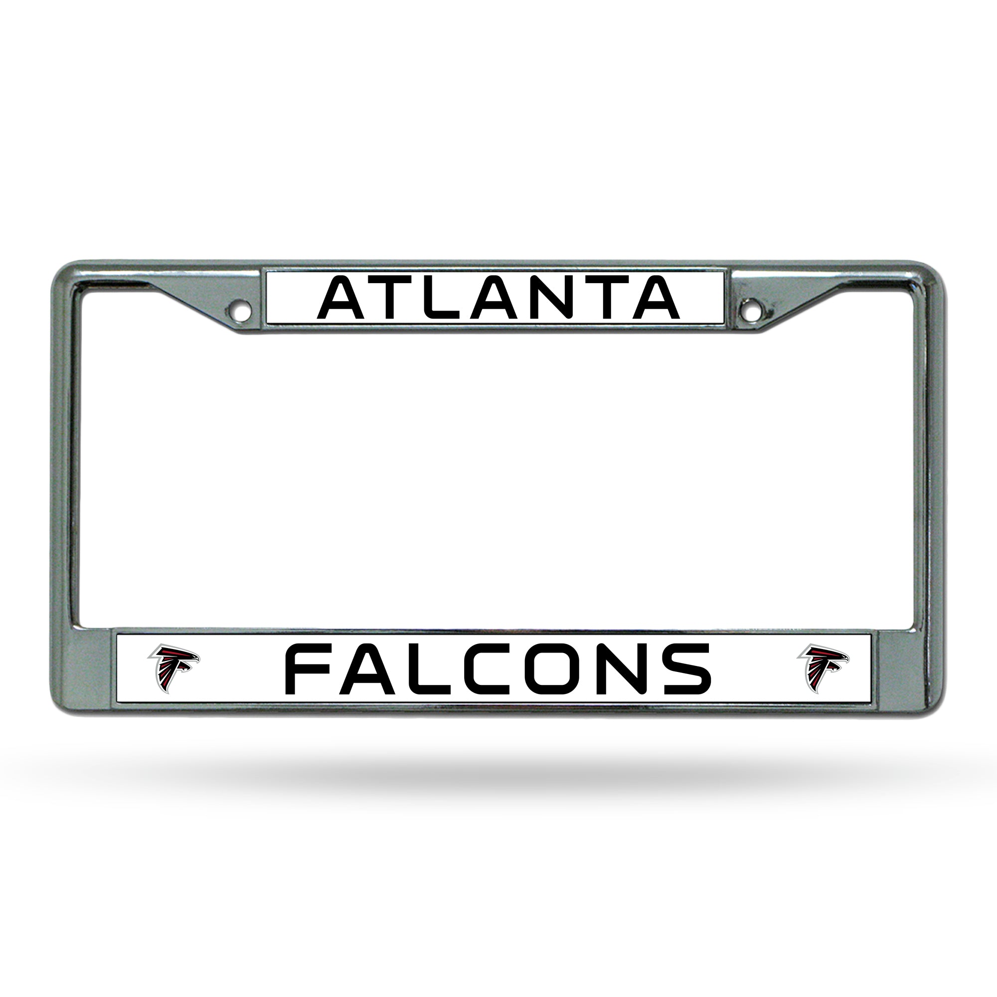 Atlanta Falcons Chrome License Plate Frame/White Insert
