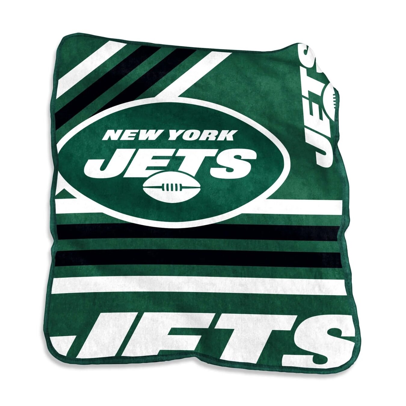 New York Jets Team Stripe Raschel Throw Blanket 50x60"