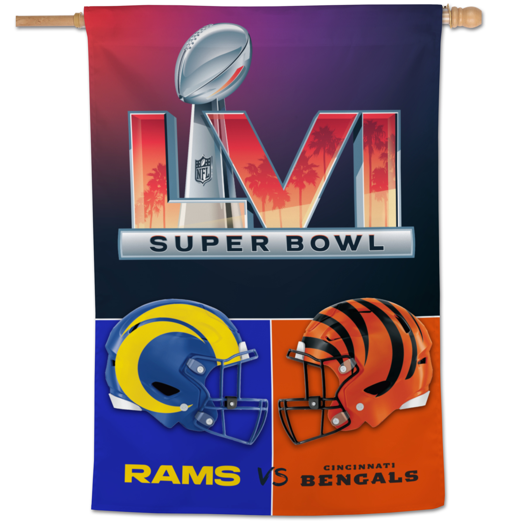 Super Bowl LVI Dueling Vertical House Flag