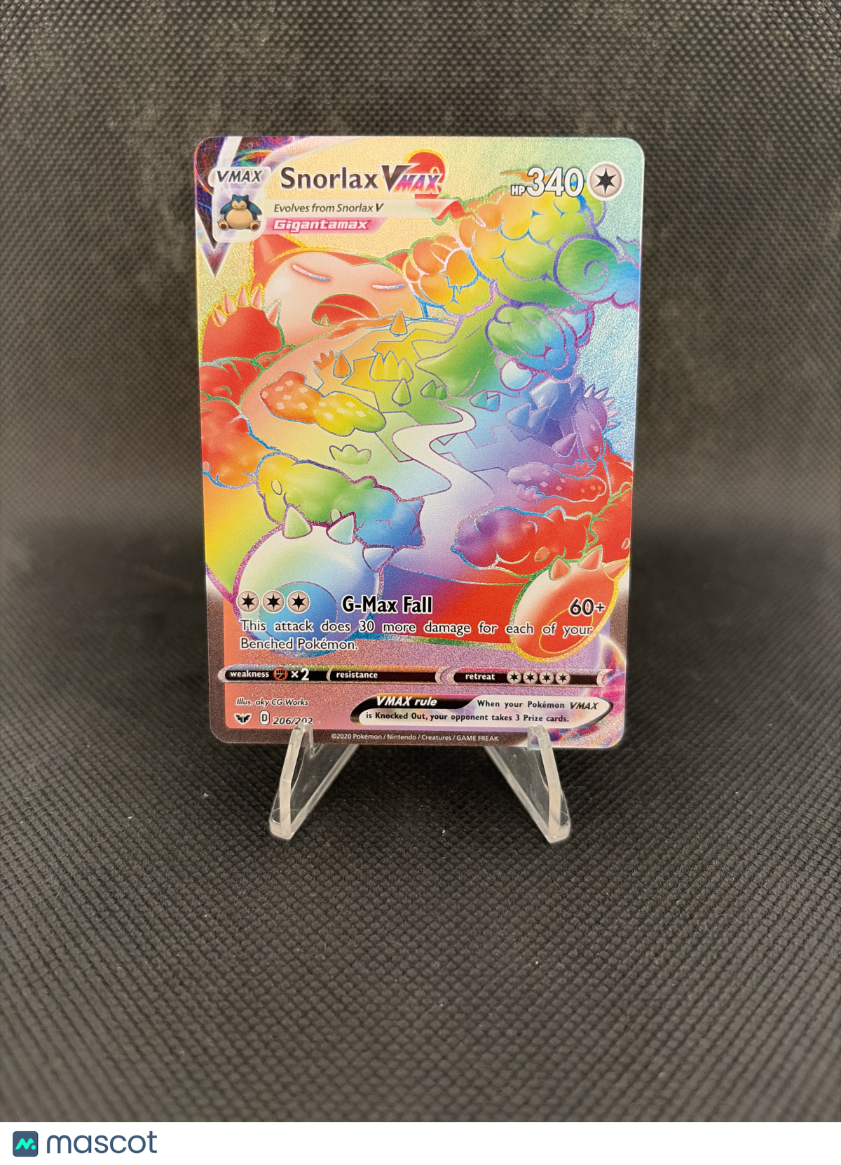 2020 Sword & Shield Snorlax VMAX FA 206/202