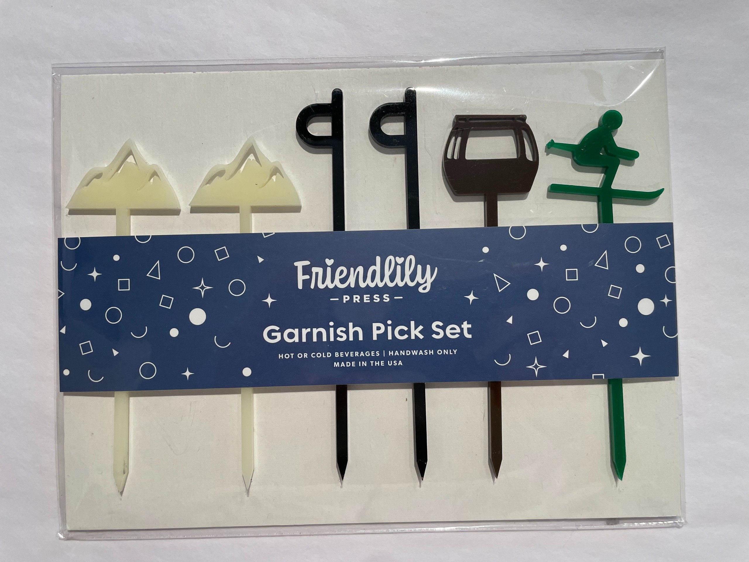 Skiing Garnish Pick Set