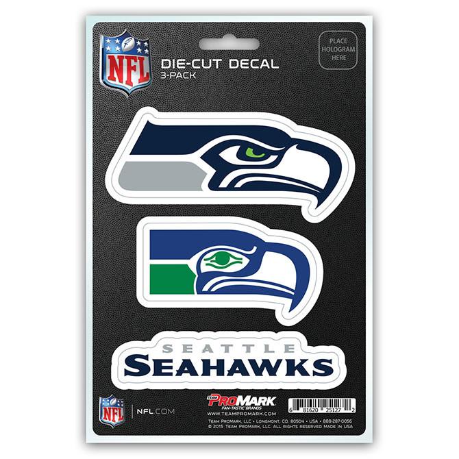 Seattle Seahawks Die Cut Team Decals 3pk