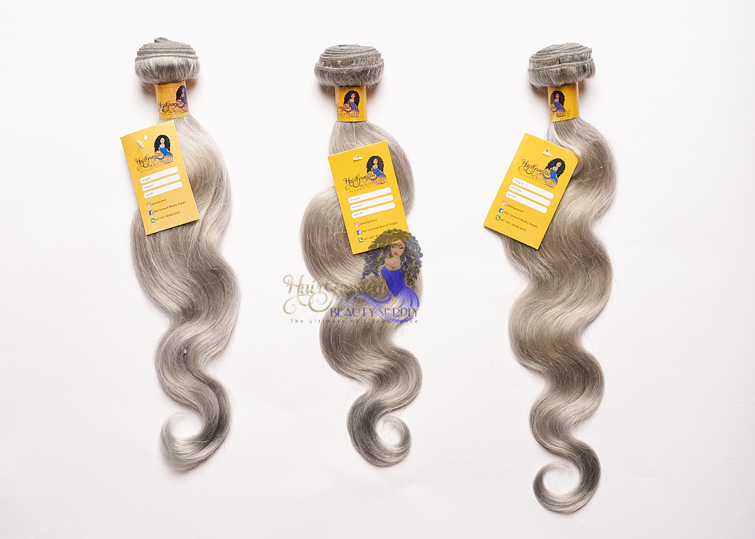 10A Virgin Hair Bundle Grey Body Wave