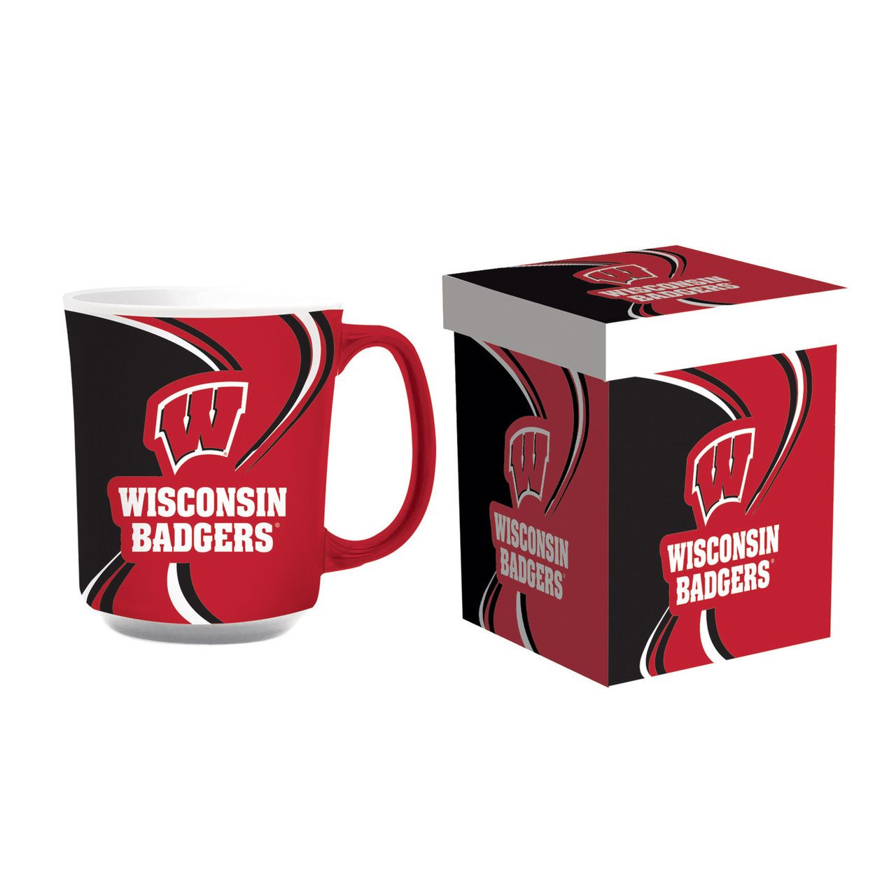 Wisconsin Badgers Ceramic Coffee Mug with Matching Box 14oz