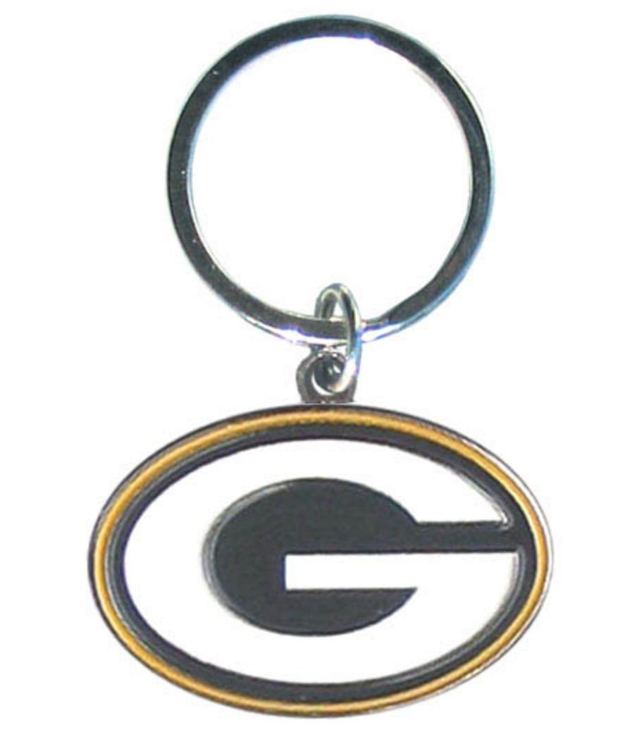 Green Bay Packers Chrome Cut Logo Keychain