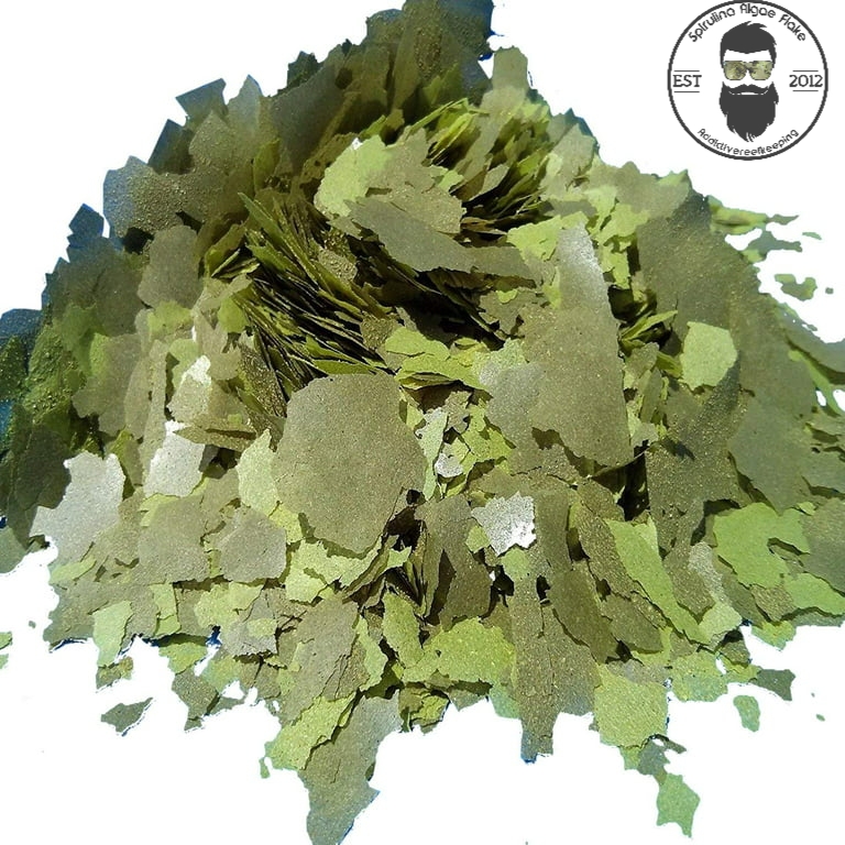 Spirulina Algae Flake 2oz, 4oz, 8oz, 1 gallon Food Jar