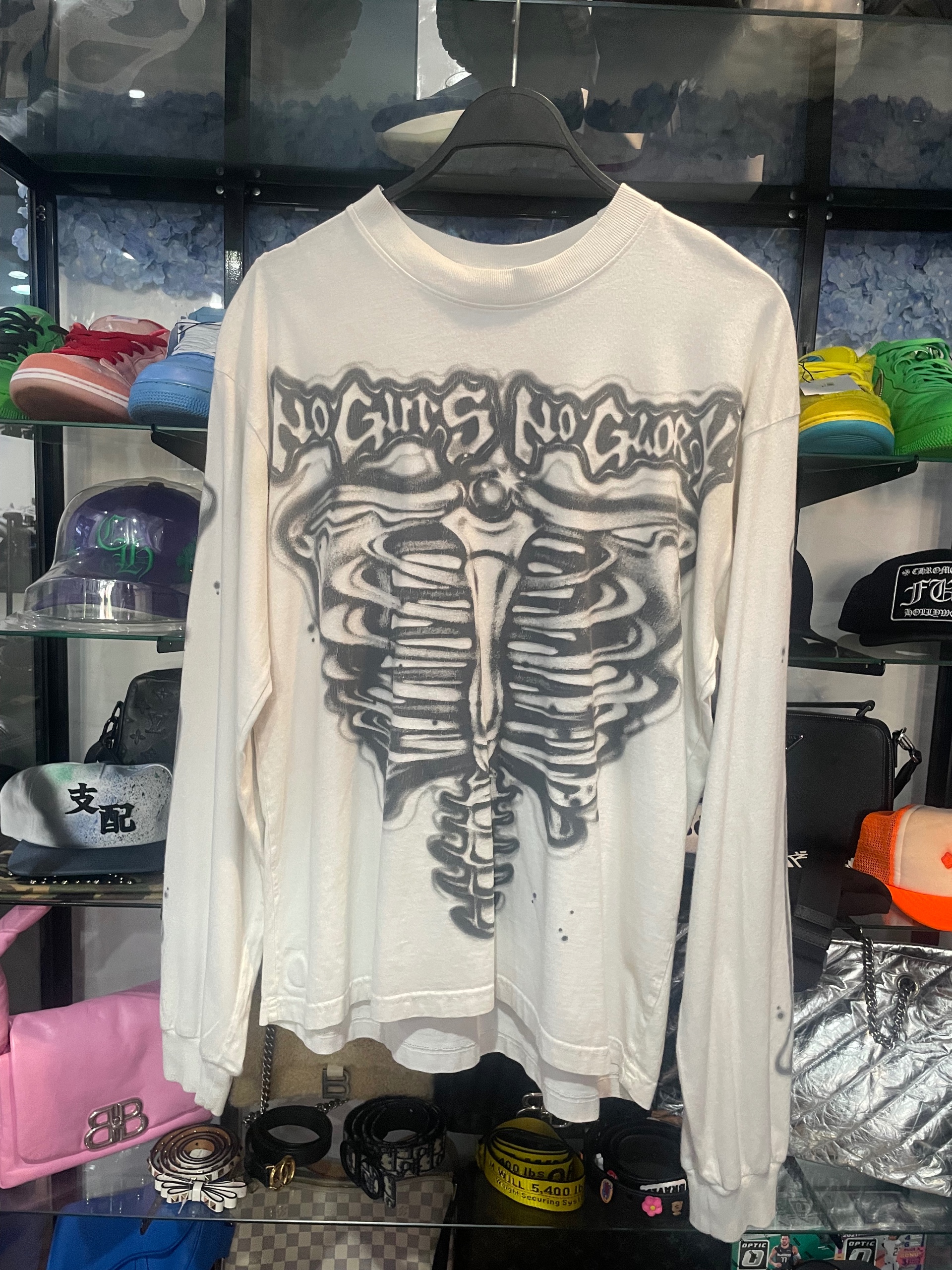 hellstar white skeleton long sleeve size M (used)
