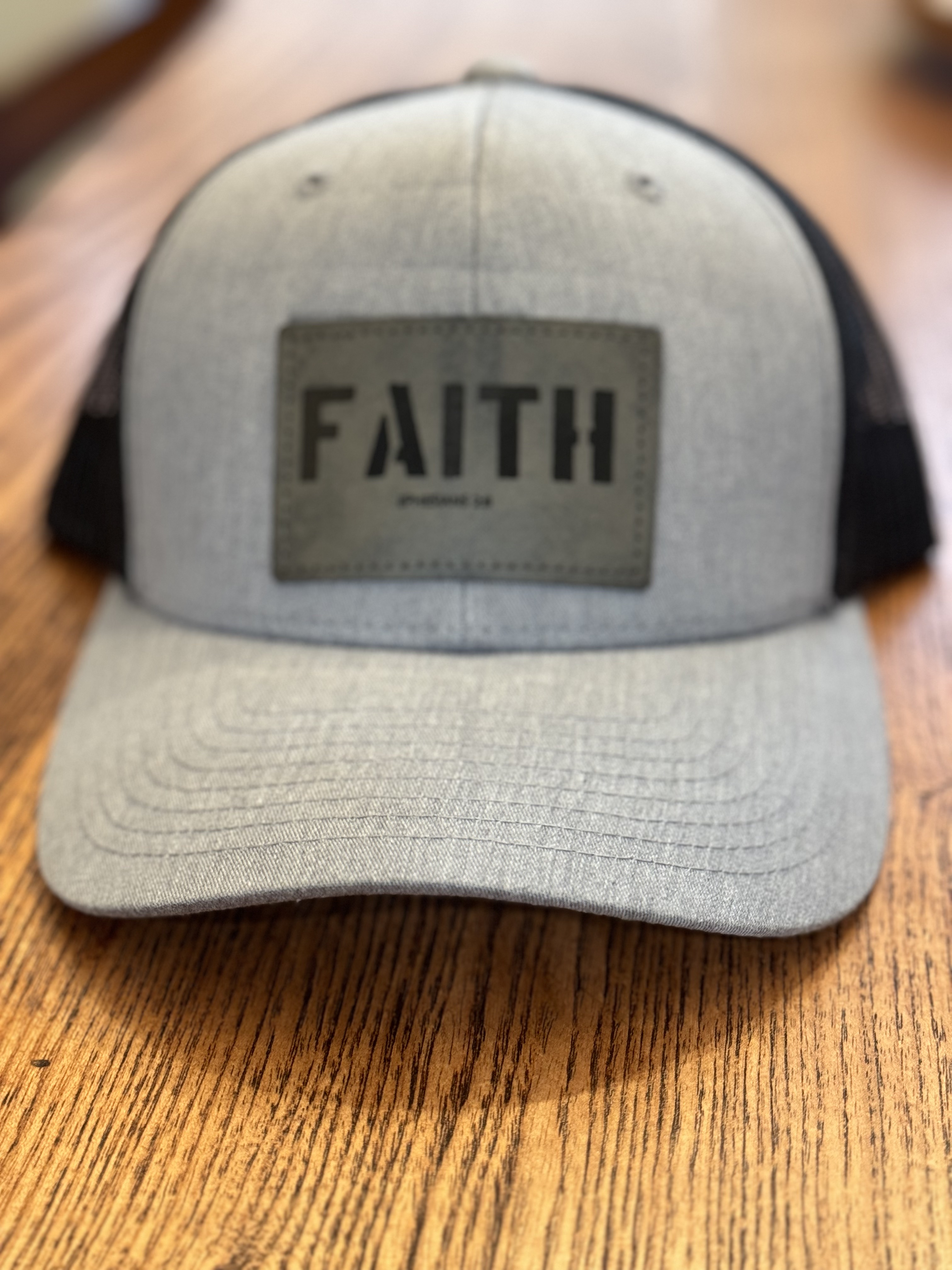 "Faith" Leather Patch Hat