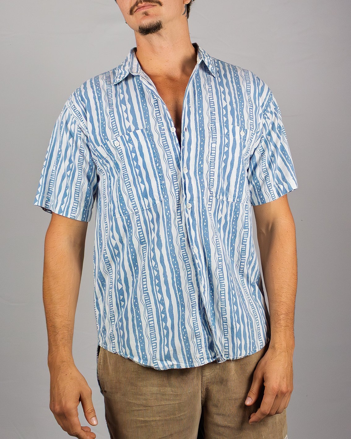 Blue Aztec Button-Down
