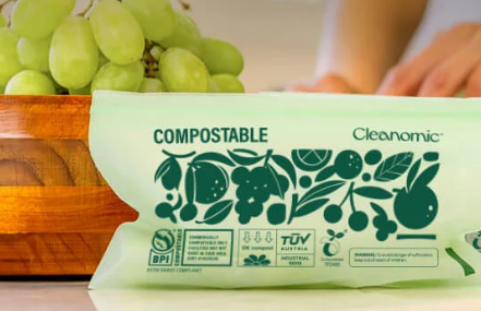 Cleanomic Compostable Zip Storage Bags - Snack Size