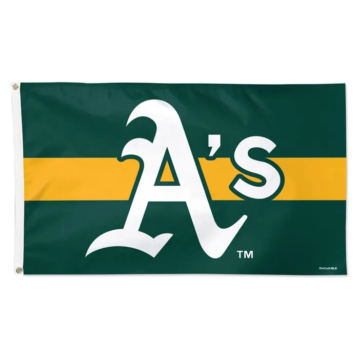 Oakland Athletics Deluxe Horizontal Stripe Flag 3x5'