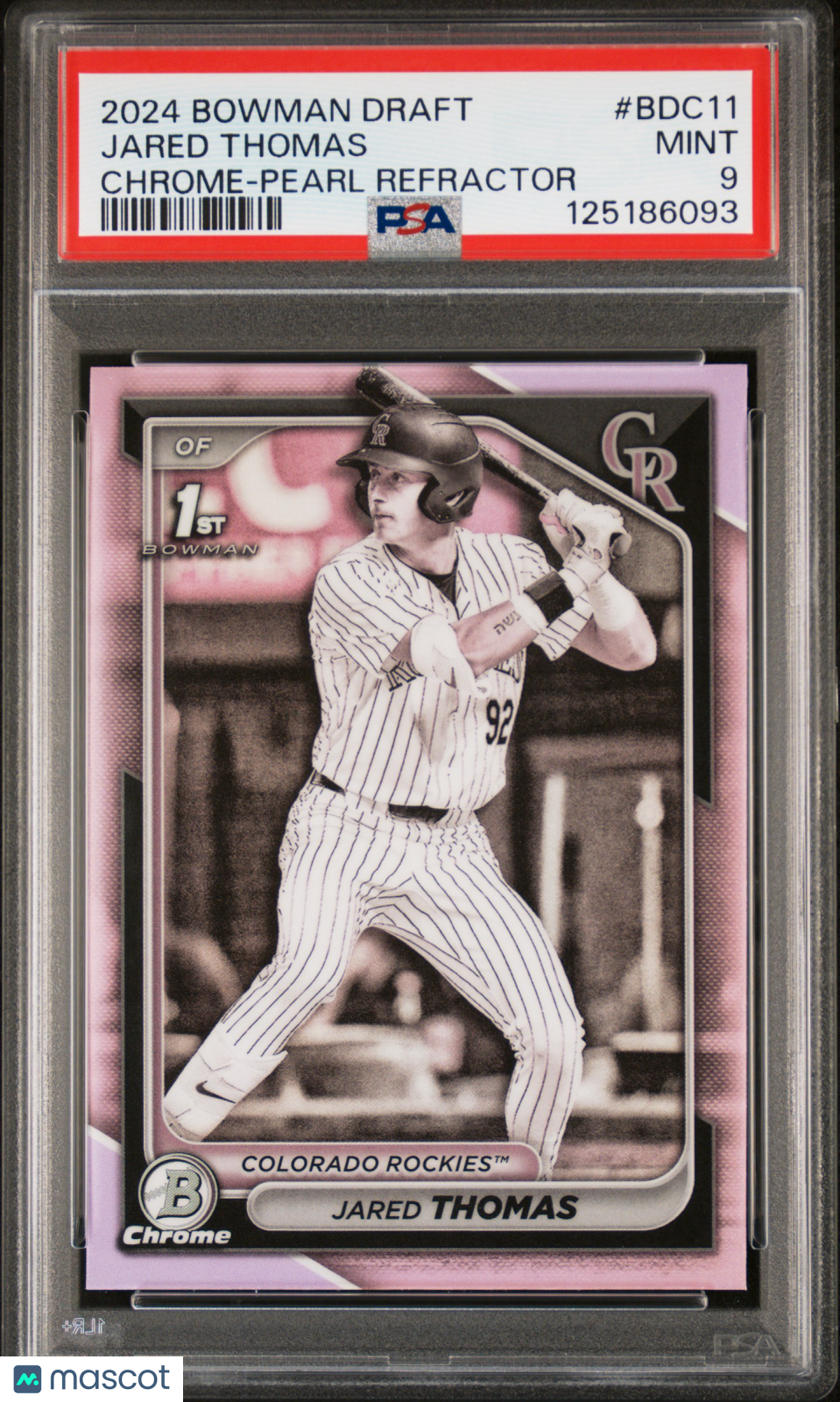 2024 Bowman Draft Jared Thomas Chrome Pearl Refractor PSA 9