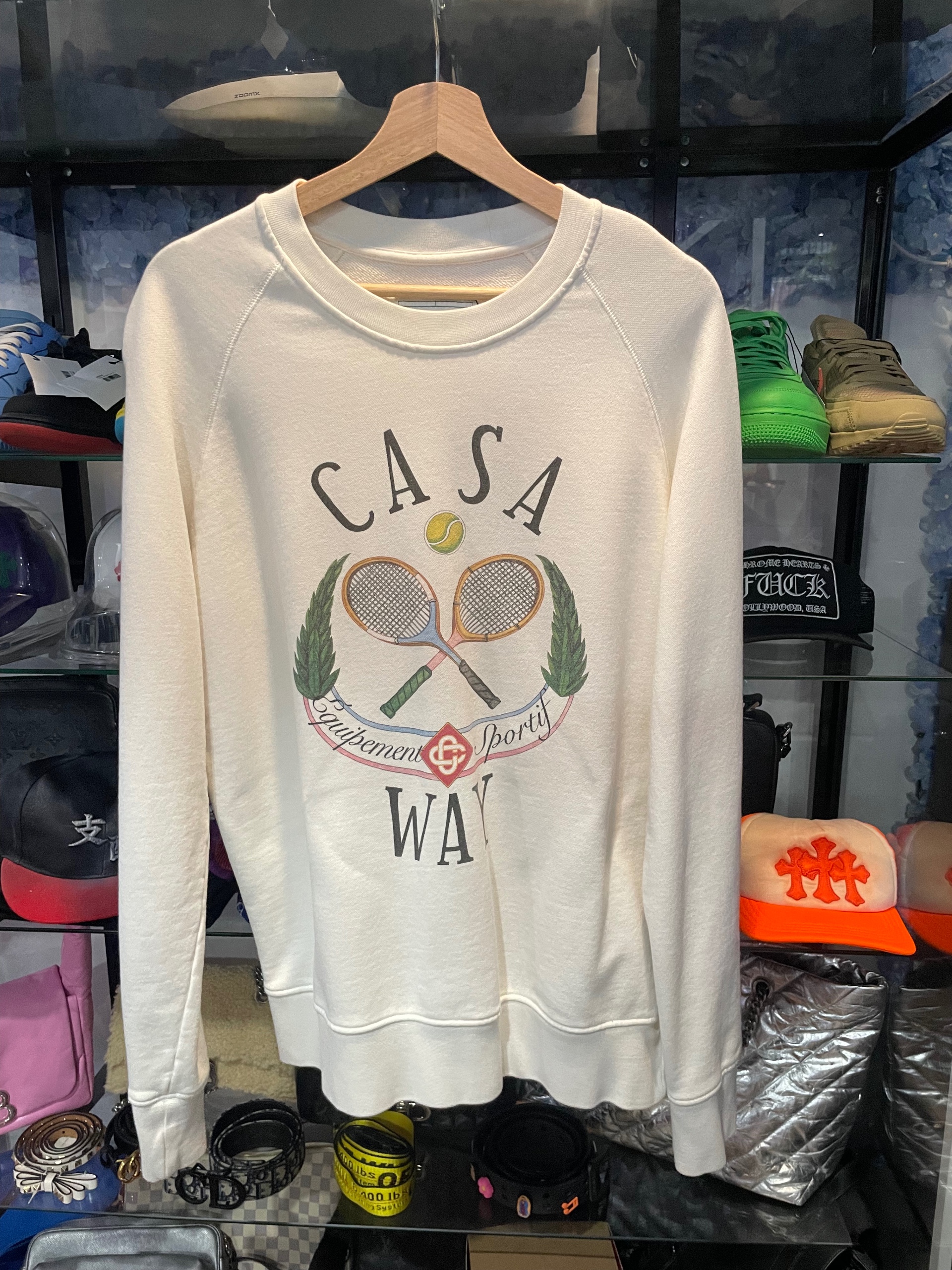 Casablanca Off-White Casaway Tennis Club Print Raglan Sweatshirt