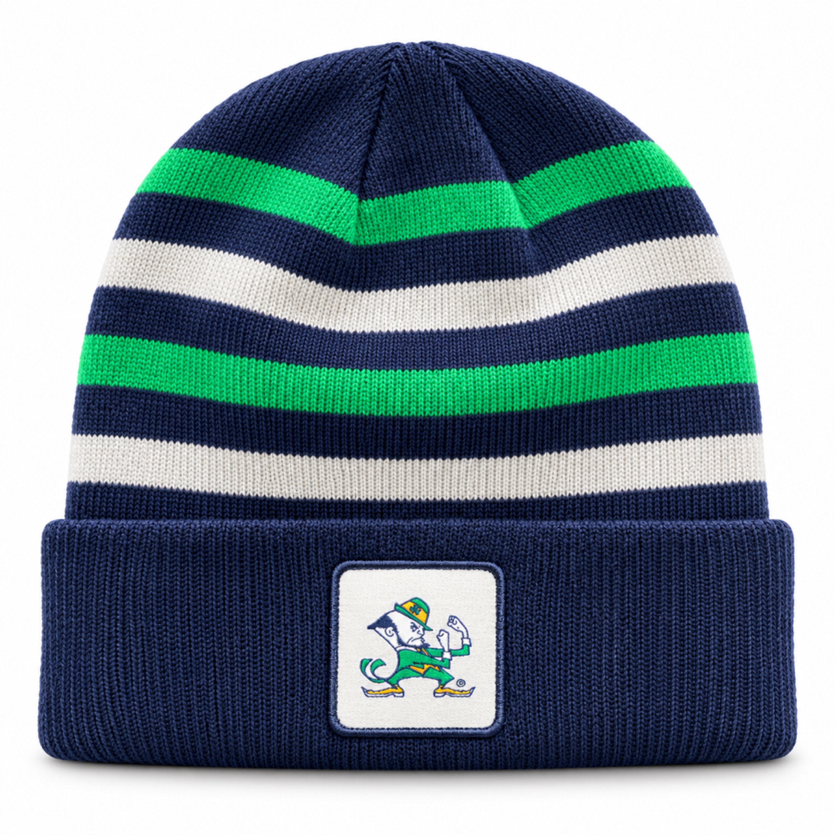 Notre Dame Fighting Irish Navy Tempo Striped Cuffed Beanie