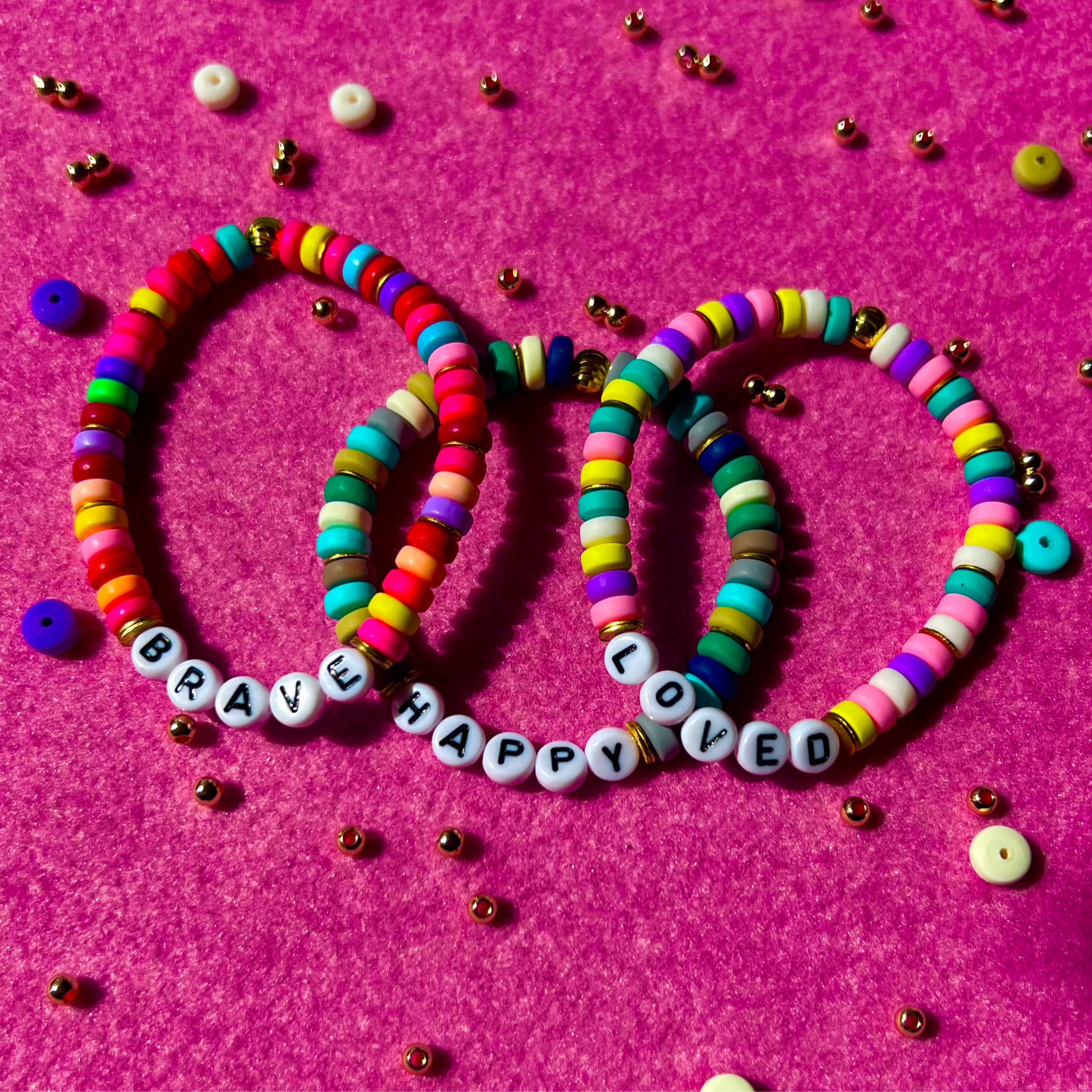 Clay Multicolour Name/Word Bracelet