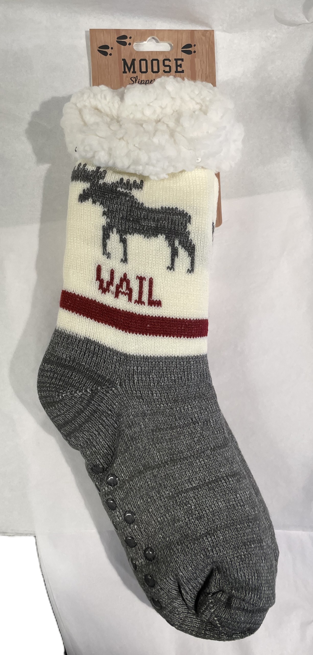 Vail Moose Slipper Socks