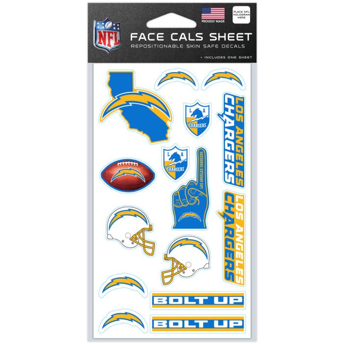 Los Angeles Chargers Face Cals Sheet