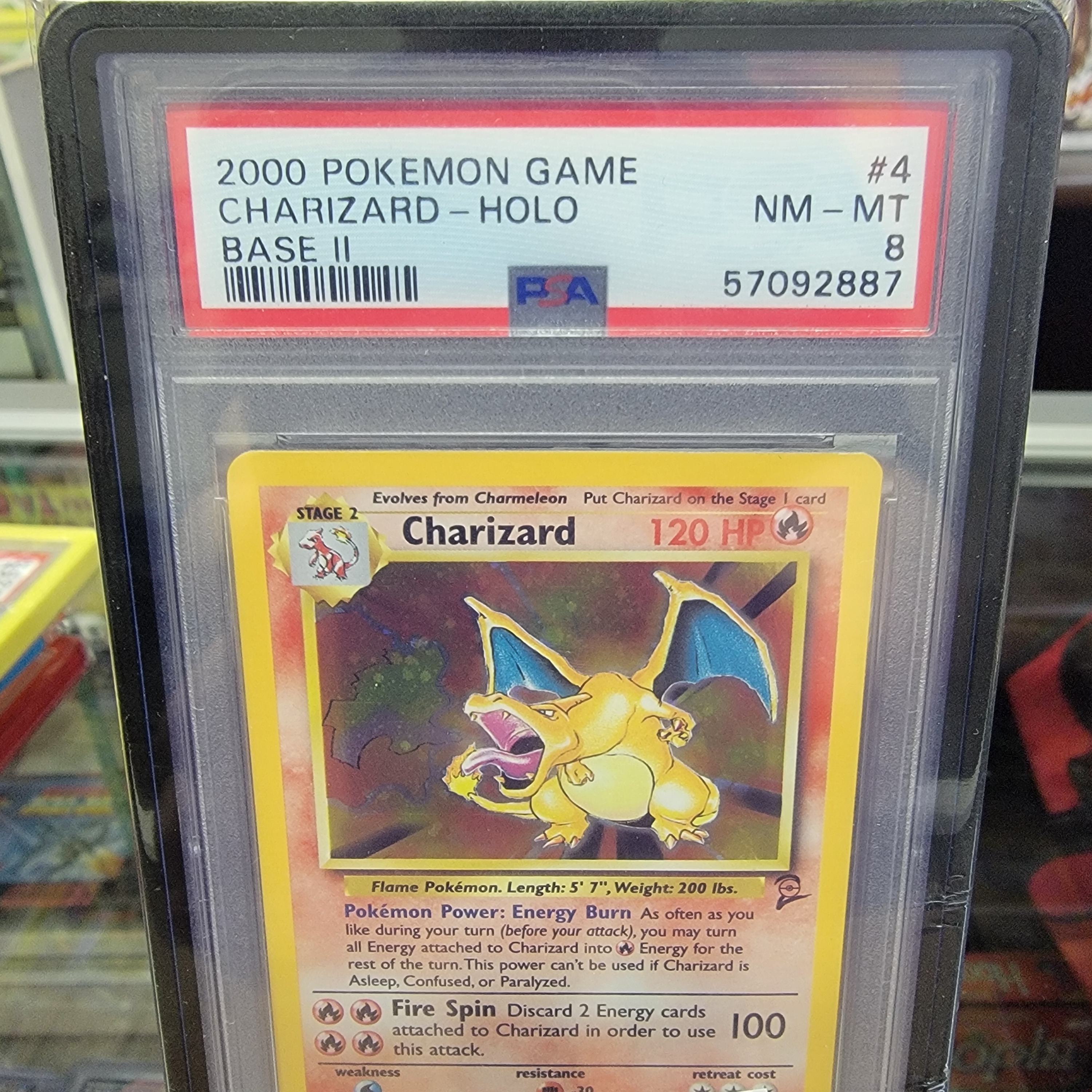 PSA 8 Charizard Base Set 2 Holo Graded Card