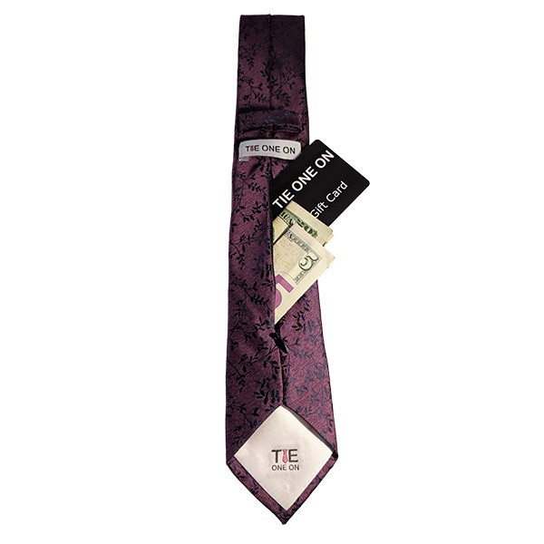 Purple Black Vine Hidden Pocket Tie