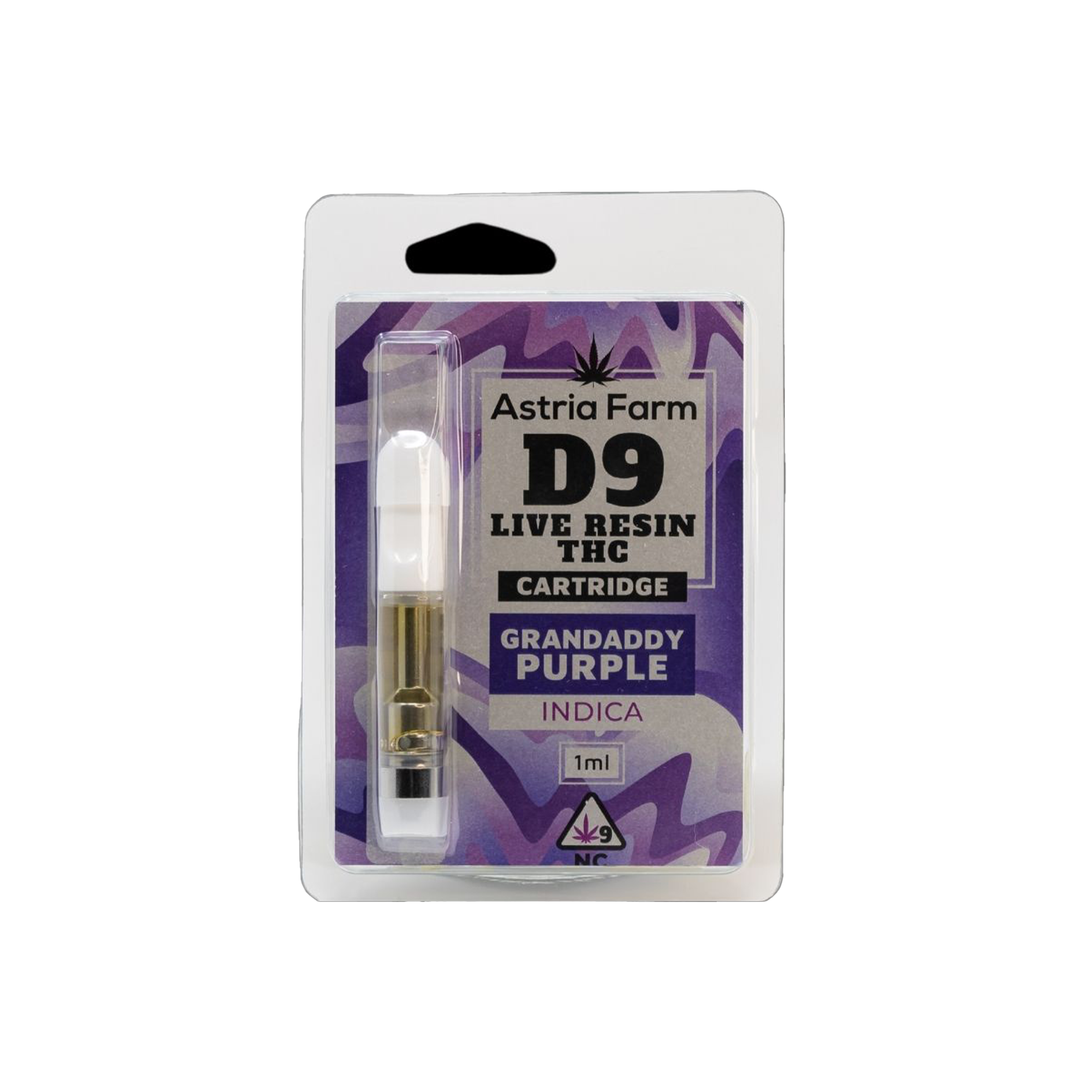 Astria Farm Grandaddy Purple D9 Live Resin THC Cart 1ml