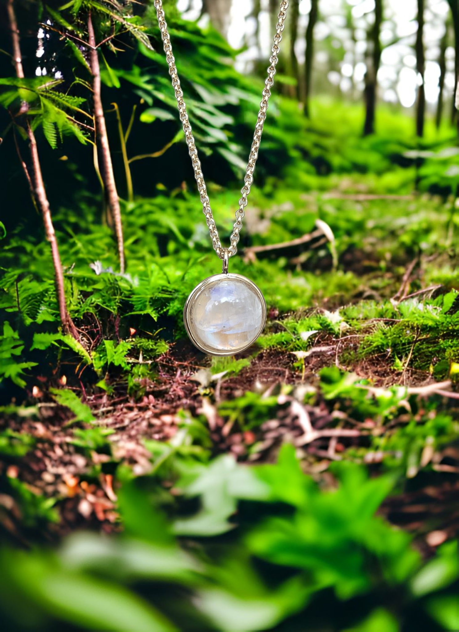 Cremation Moonstone Gold-Filled Pendant by Moss Creek Art