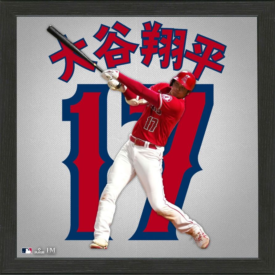 Los Angeles Angels Shohei Ohtani "Kanji" Impact Jersey Frame