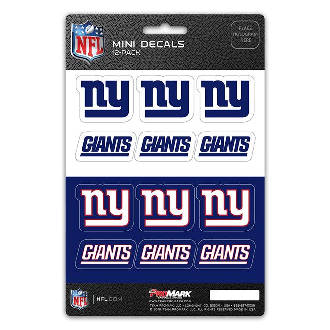 New York Giants Mini Decals 12pk Set
