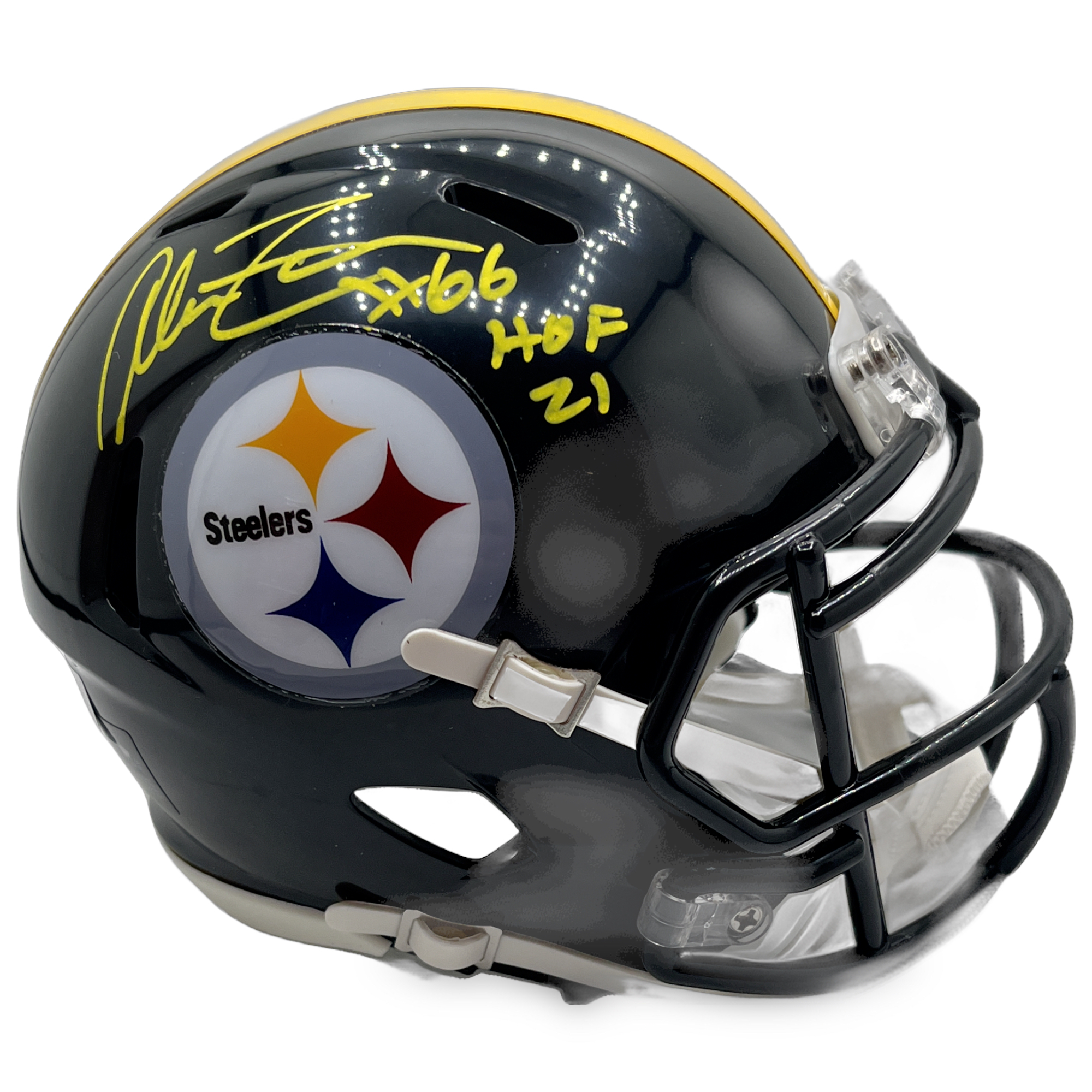 Pittsburgh Steelers Alan Faneca #66 HOF Autographed Speed Mini Helmet - Beckett Authenicated